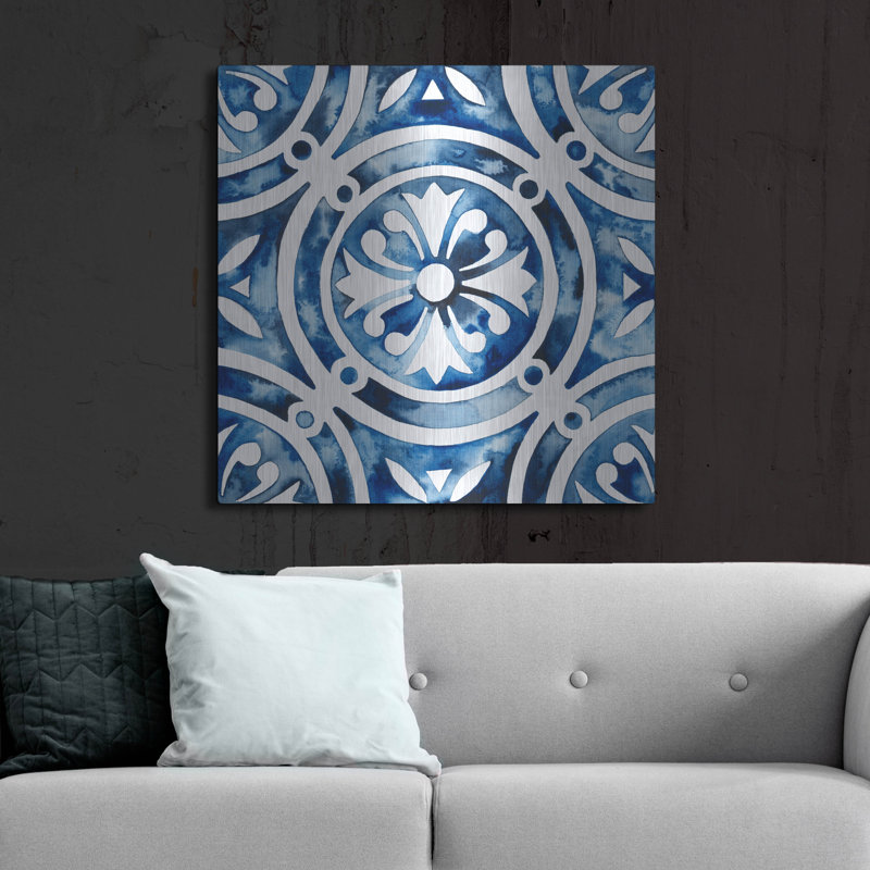 «Cobalt Tile IV» par Grace Popp, H 36 po x l 36 po