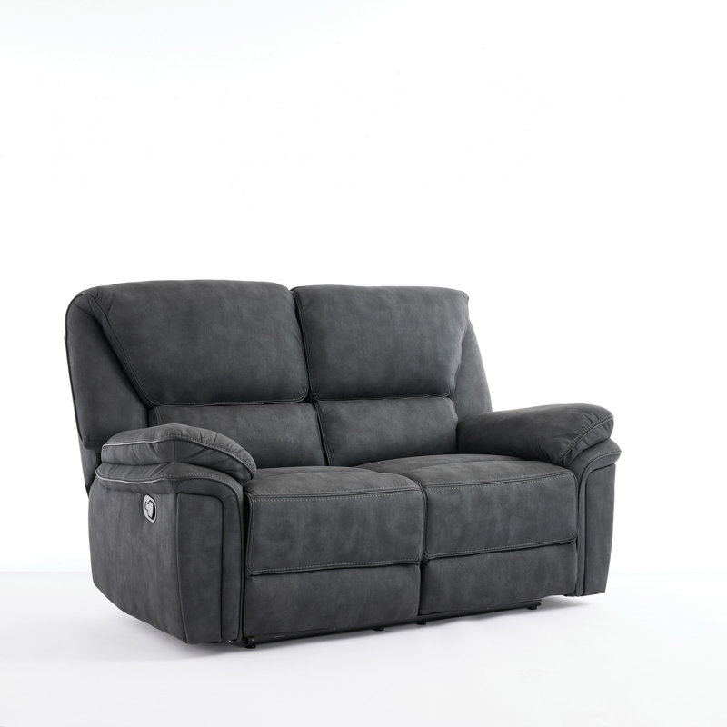 Fabric Reclining Sofa, 2 Seater, Dim Grey