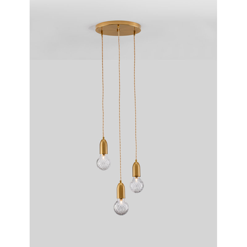 3 - Light Brass Bulb Pendant