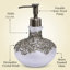 Distributeur de savon en verre rond rechargeable avec pompe en métal pour décoration de salle de bain et cadeau de Noël