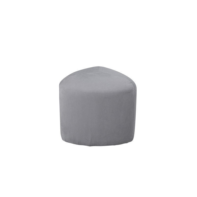 Darenda 46cm Wide Round Pouf Ottoman, Grey