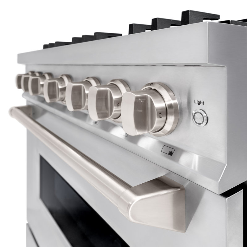 ZLINE 36" Stainless Steel Dual Fuel Range with 6 Burners