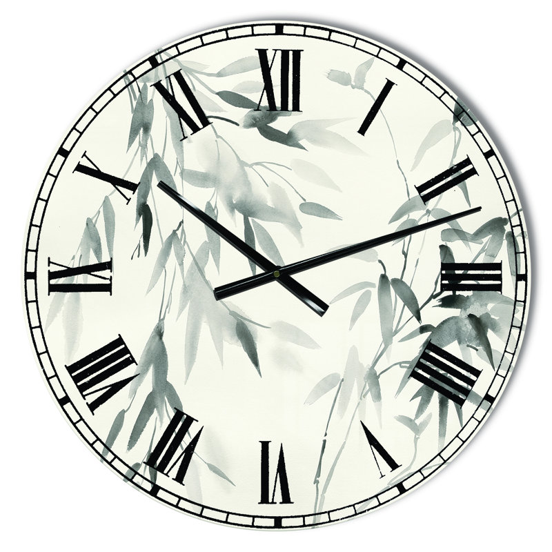 Horloge murale Swigart Bamboo Leaves II, Petit