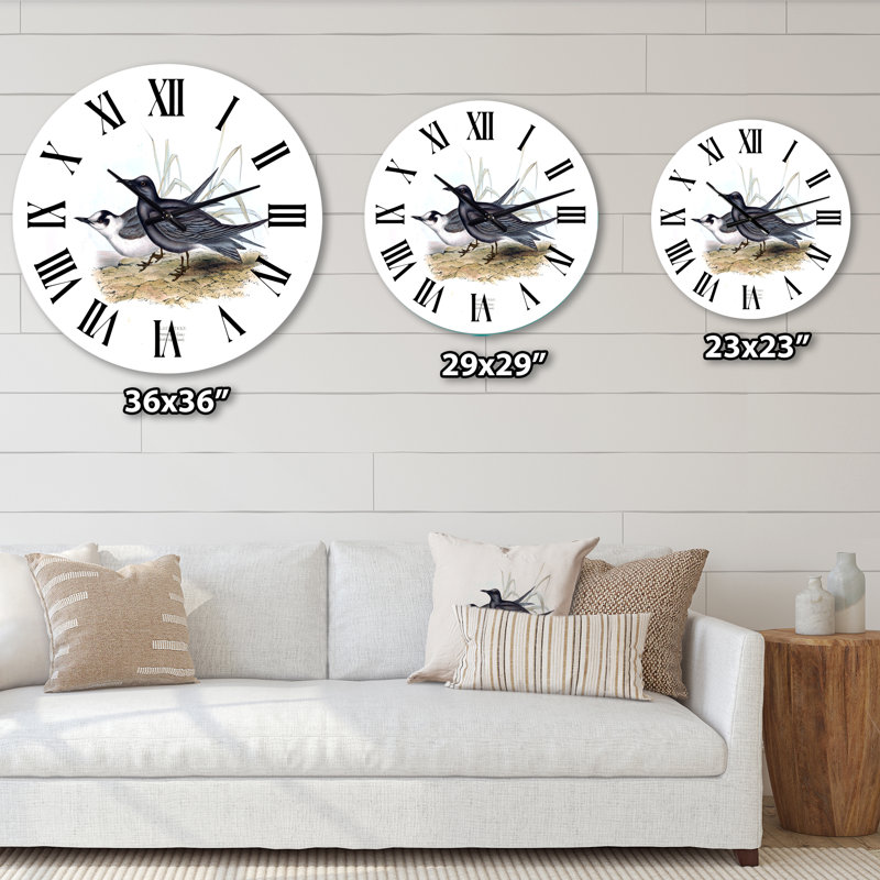 Horloge murale rétro Vintage Bird Of Europe II, Moyenne