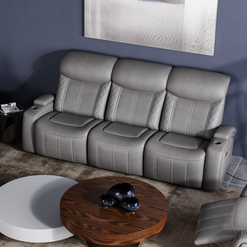 Canapé inclinable en cuir Vegan de 86 po Jubaira