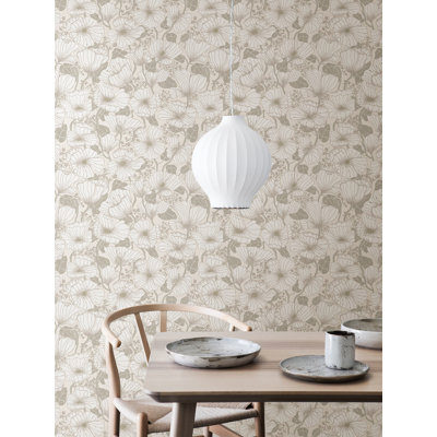 Rouleau de papier peint L 33 pi x l 20,9 po Aleksandras Poppy Fields