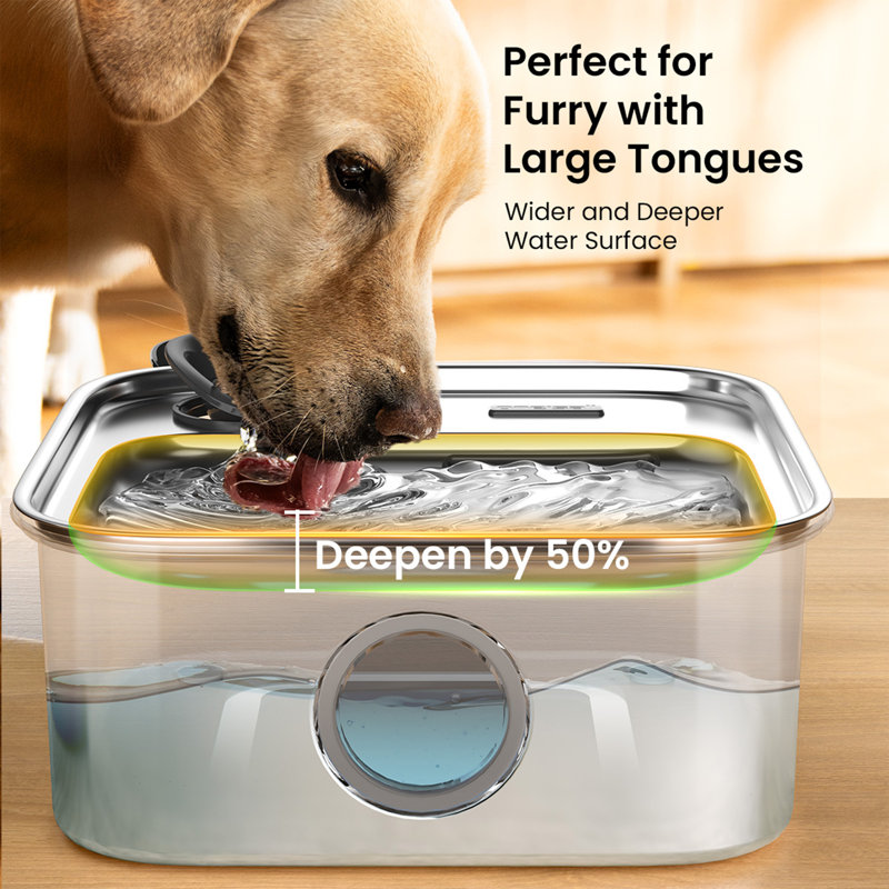 Système de filtration de fontaine d'eau pour chien 7L / 230oz avec 5 niveaux d'eau et 11 filtres