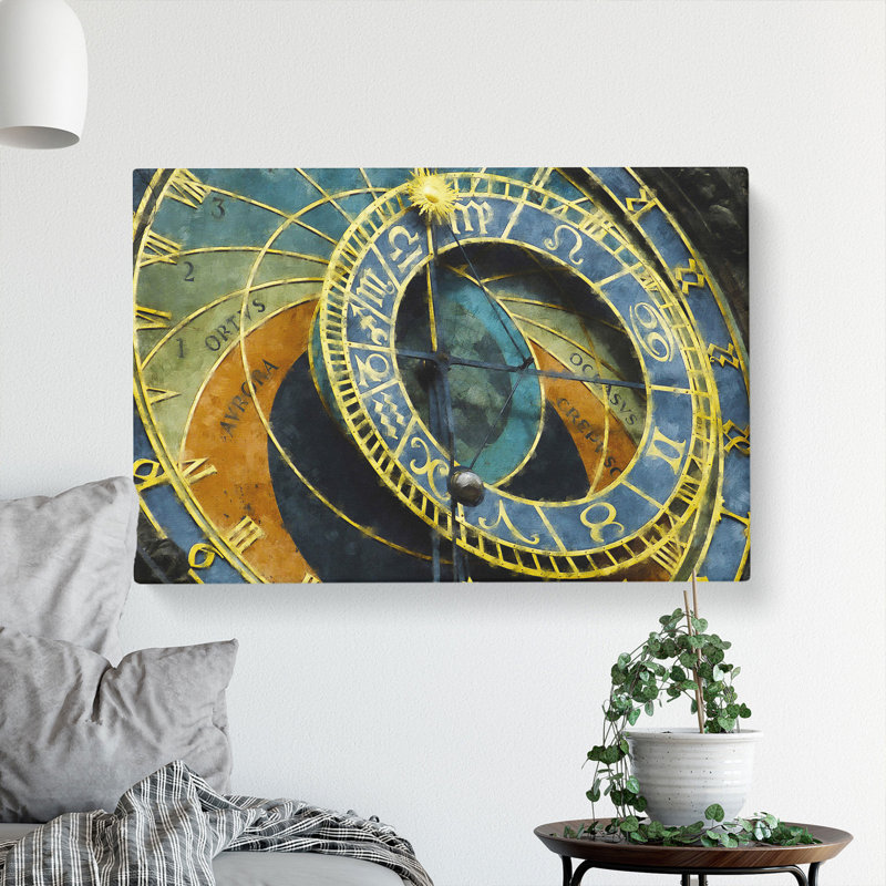Astronomical Clock In Prague - Wrapped Canvas, 40cm H x 60cm W x 3cm D