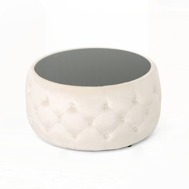 ROUND OTTOMAN, Beige