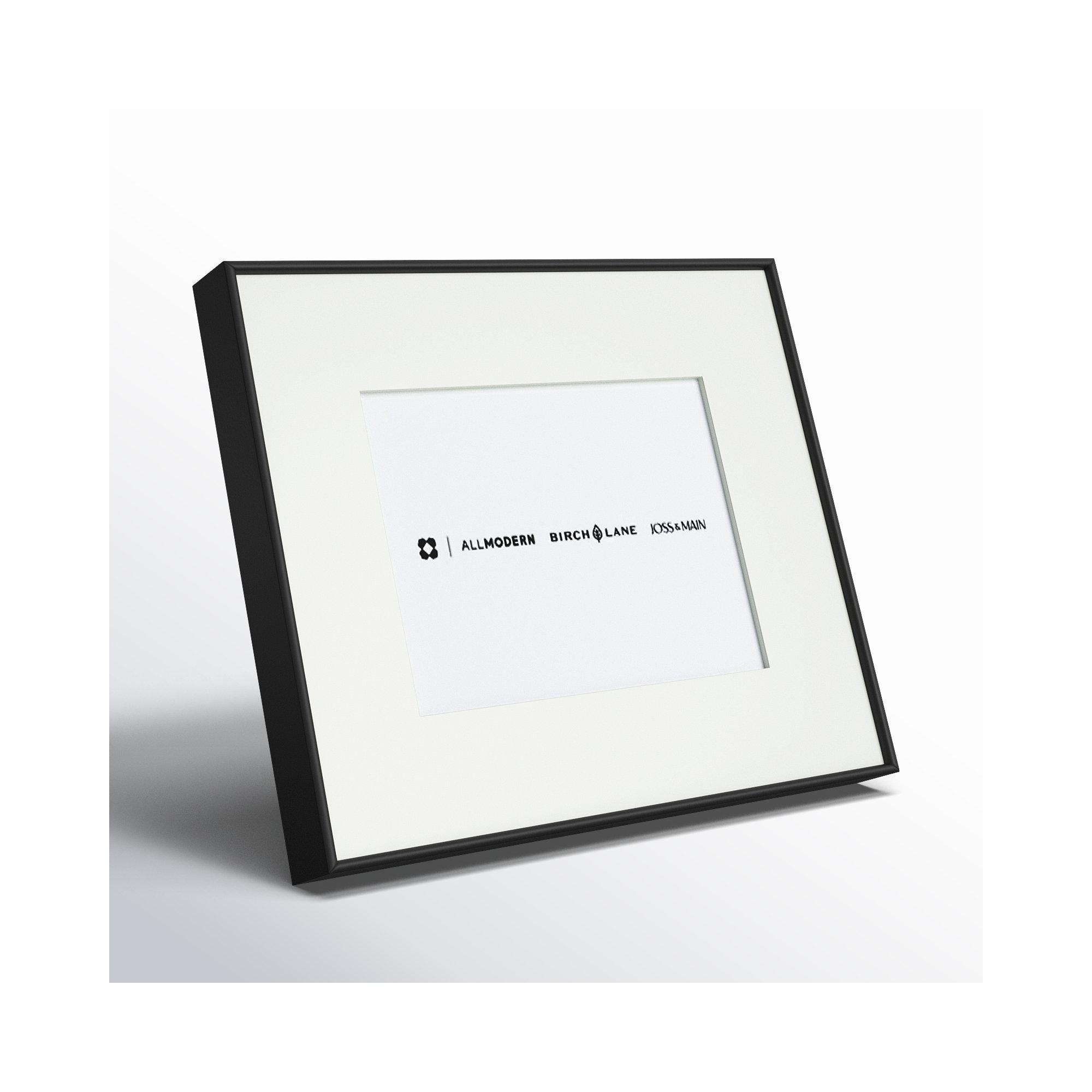 Feronia Metal Picture Frame with Mat, Black, 7" x 5"