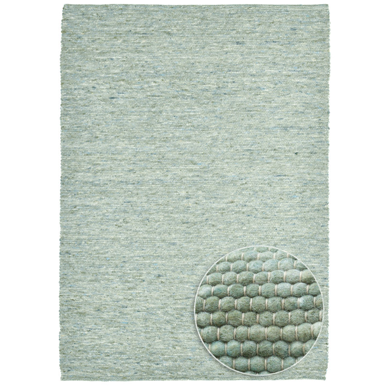 Hand Woven Wool Green Indoor Rug, Rectangle 190 x 290cm