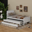 Lit plateforme simple avec tiroirs et lit gigogne-114349994