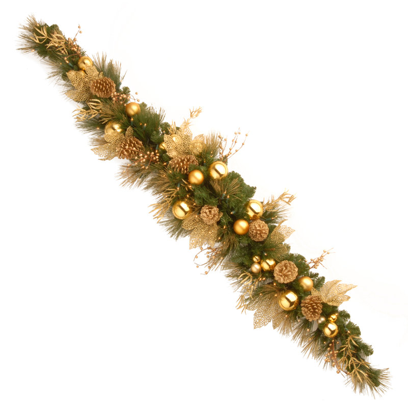 6 ft. Decorative Collection Elegance Swag with Clear Lights