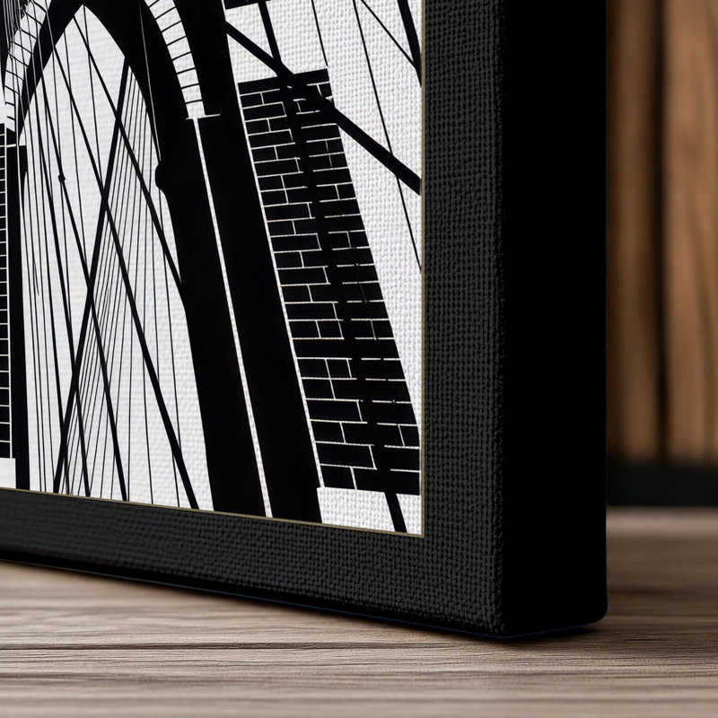 Brooklyn Bridge Ascendant Industrial - Wrapped Canvas, 30x20 - 76.2 x 50.8 cm, Black Border