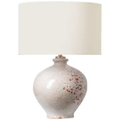 Gaios 13" Cordless Accent Lamp in Pharaoh White with Linen Shade