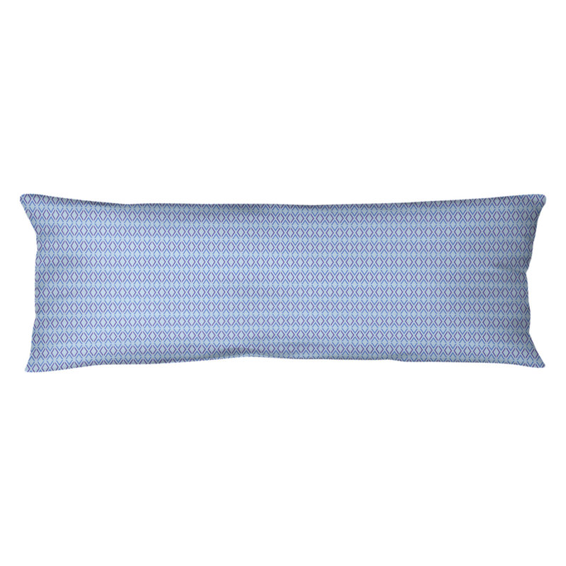 Coussin lombaire à losanges arrow, Bourre en polyester, Bleu / Mauve, Microfibre