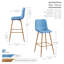 Upholstered Bar Stool with Iron Frame-1962272763