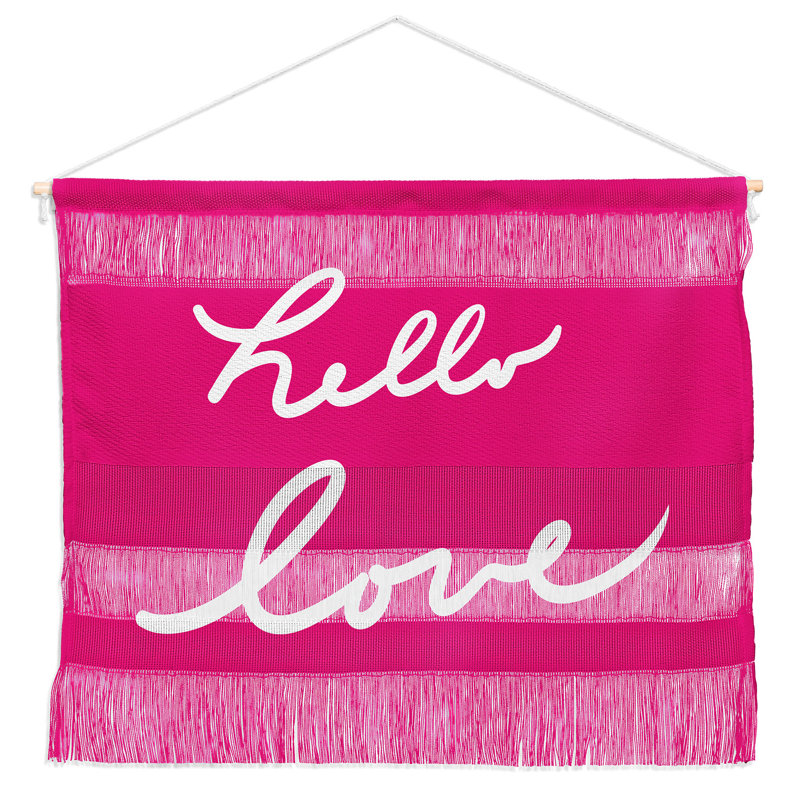 Suspension murale bonjour love glamour, H 16 po l 22 po