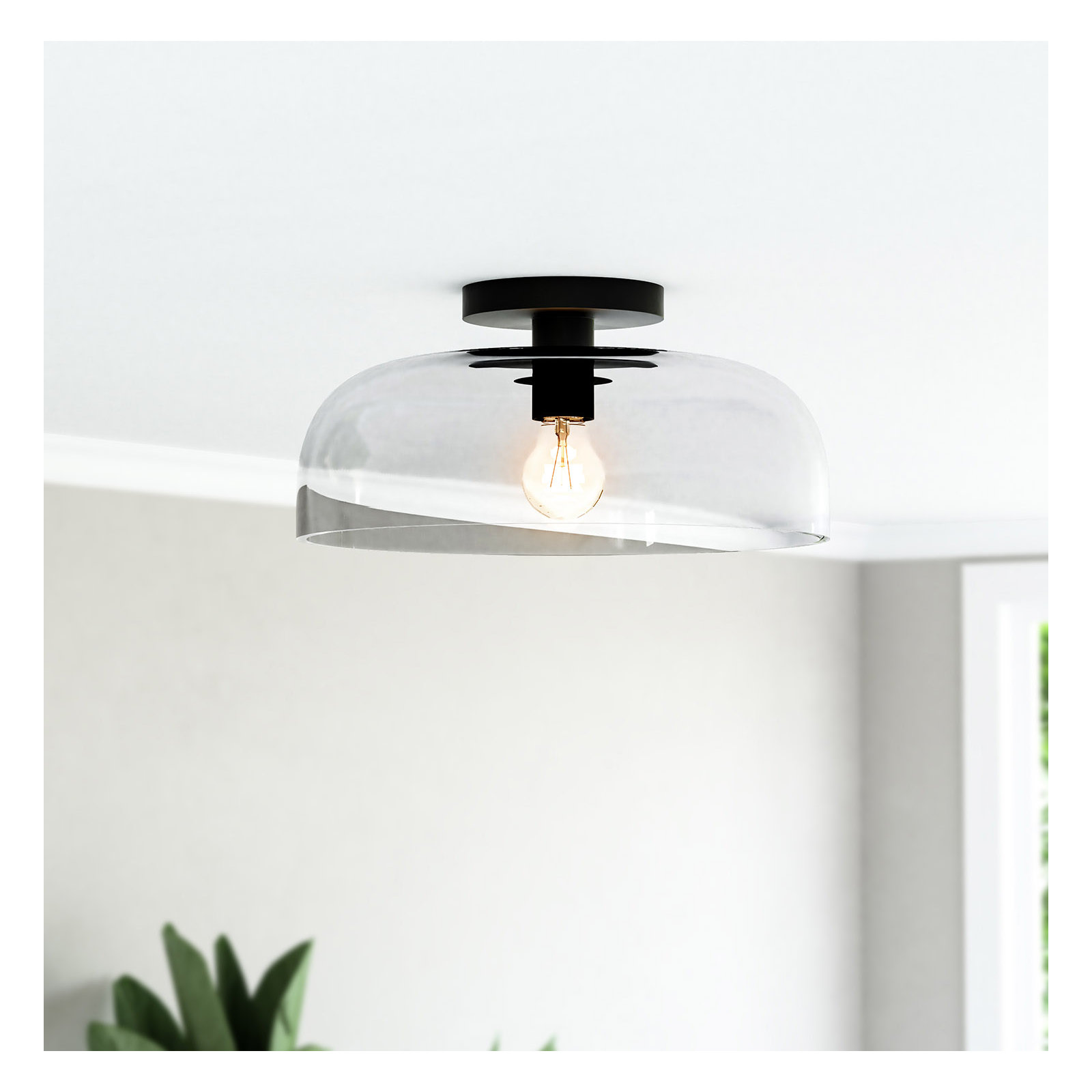 Blakehurst 12-In 1 Light Modern Semi-Flush, Matte Black
