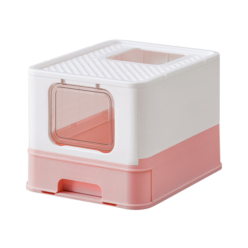 Polypropylene Litter Box with Scoop, Pink