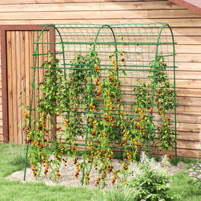 Outdoor Arch Trellis For Climbing Plants, 6.8' Tall, Plastic Coated Steel Frame, Support Vegetables And Vines 81" Tall , With Suitable Cucumbers