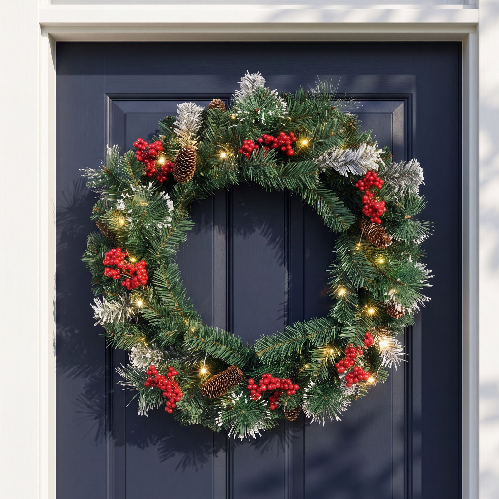 24" Pre-Lit Pine Wreath