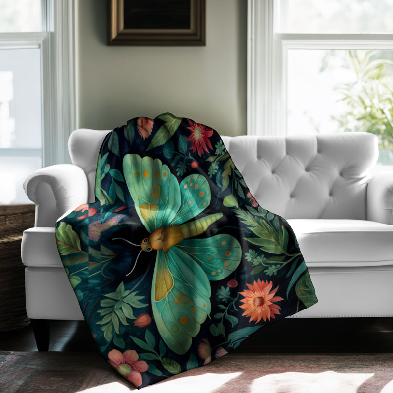 Couverture Botanical Moth, L 80 po x l 60 po