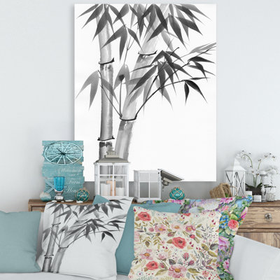 Bambou monochrome rétro - peinture sur toile