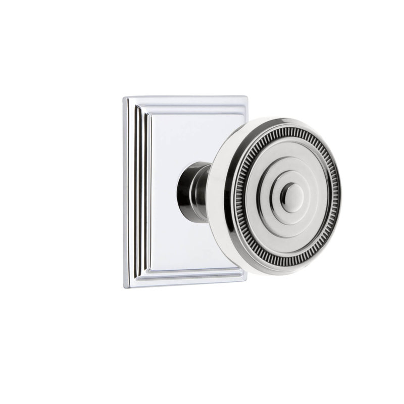 Rosette Grandeur Carré avec bouton Soleil, Chrome brillant