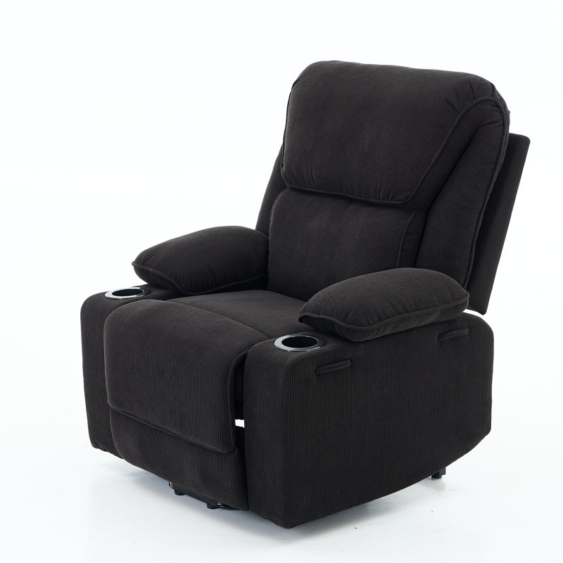Fauteuil inclinable chauffant et massant télécommandé, Noir
