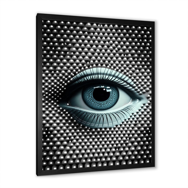 " Eye In Circular Infinity V ", Black Picture Framed, 32" H x 16" W x 1" D