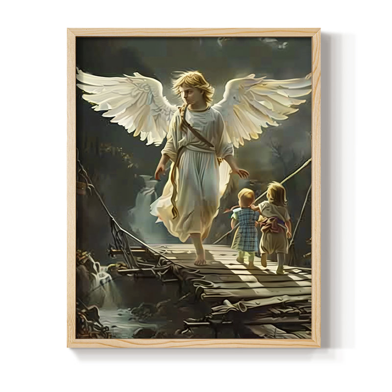 Religious Series CDXLV III, reproduction d'art encadrée - bois massif, Naturel, H 15 po x l 12 po