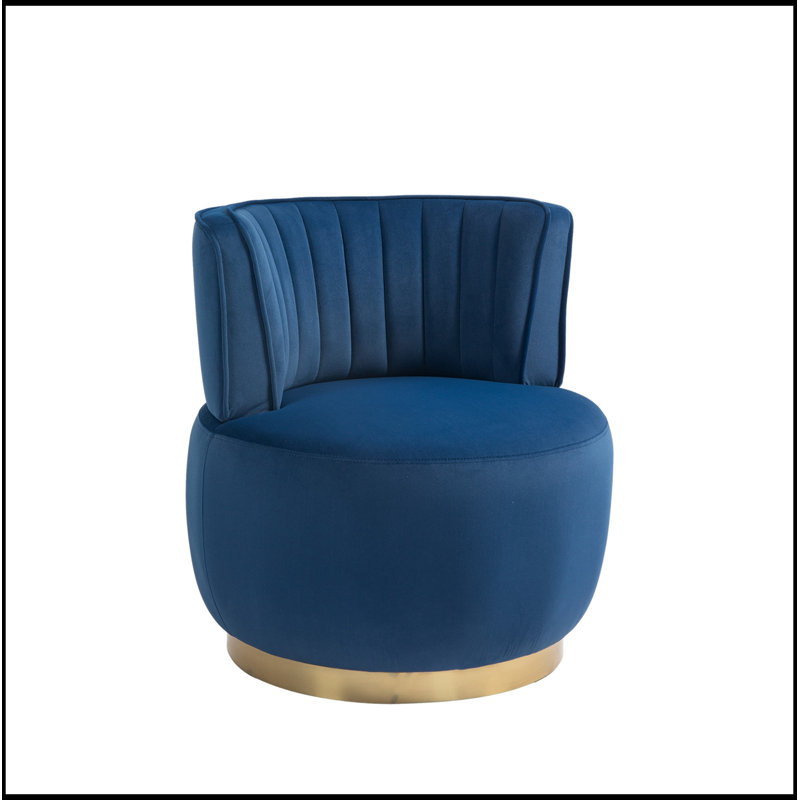 Chaises d'appoint pivotantes tonneau avec siège large, Navy