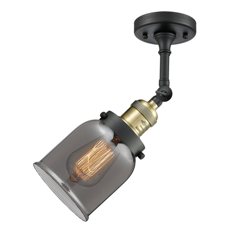 Applique murale 1 lumière 8 po Bell, Plaqué couleur fumée, Laiton antique noir, Ampoule non incluse