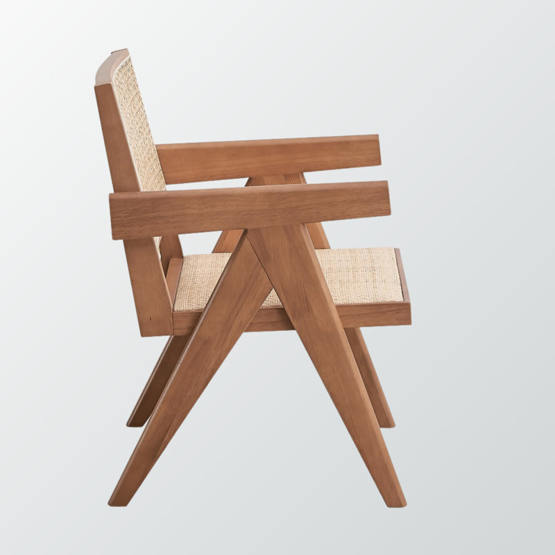 Ensemble de 2 chaises avec accoudoirs Orla, rotin et naturel