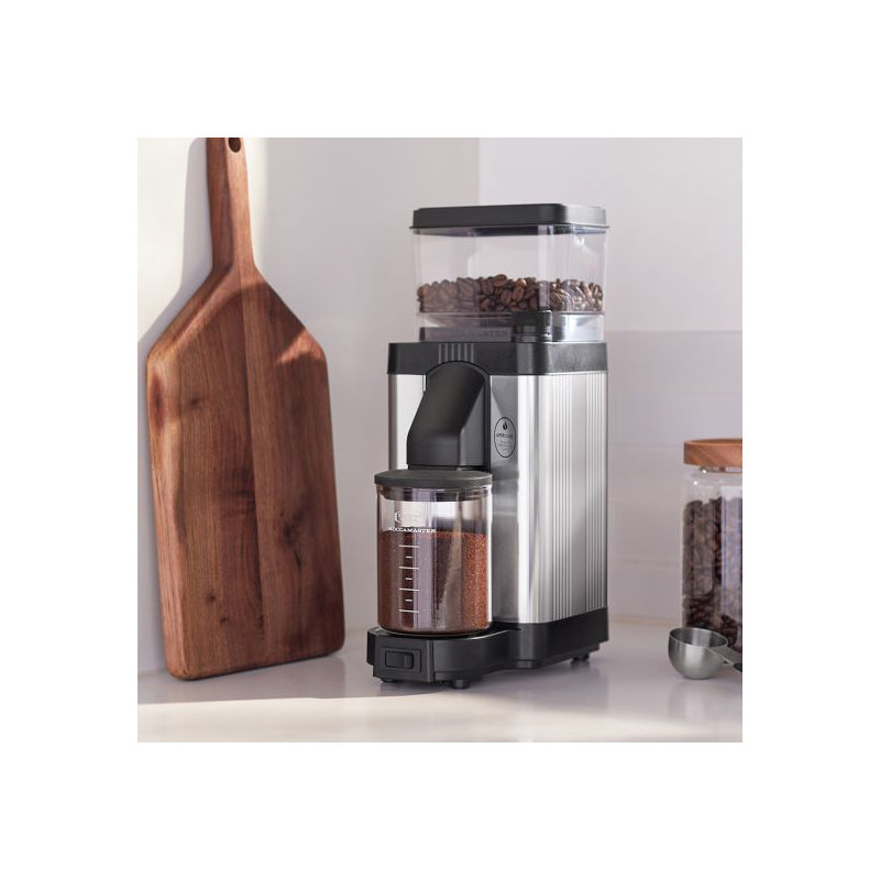 Moccamaster Electric Burr Coffee Grinder, Polished Silver
