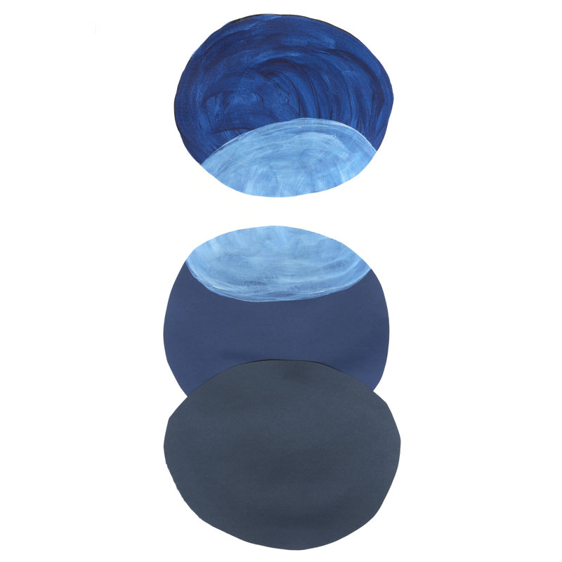 «Evemarie Ultramarine Orbs I on Canvas» par Michael Willett, reproduction, L 12 po x H 18 po