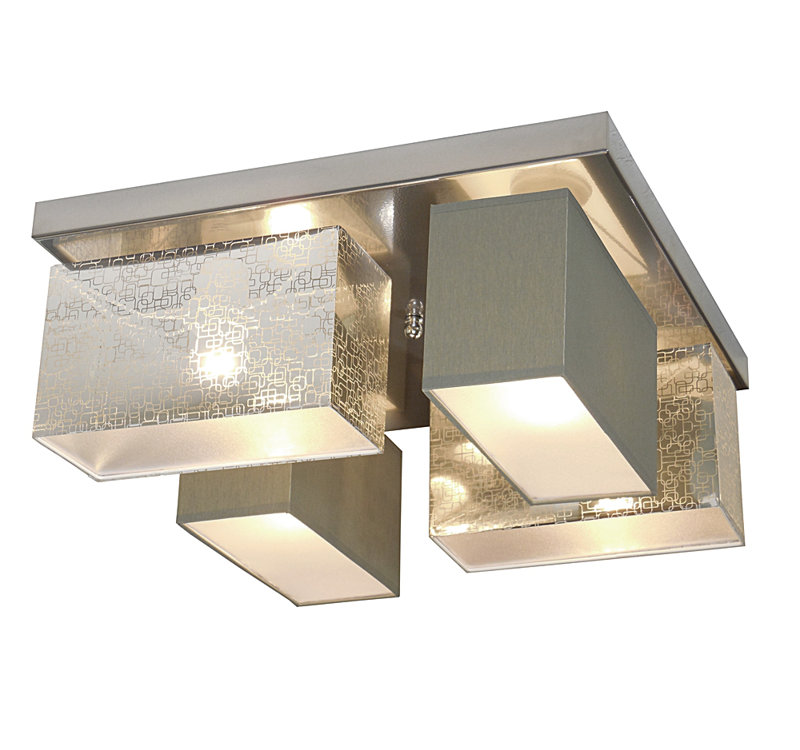 Eris-004 Fabric Flush Mount, Silver, dark grey