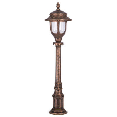 Lampadaire bronze câblé à 1 lumière H 37 po (double)