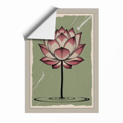Pink Lotus Bloom Botanical - Framed Print