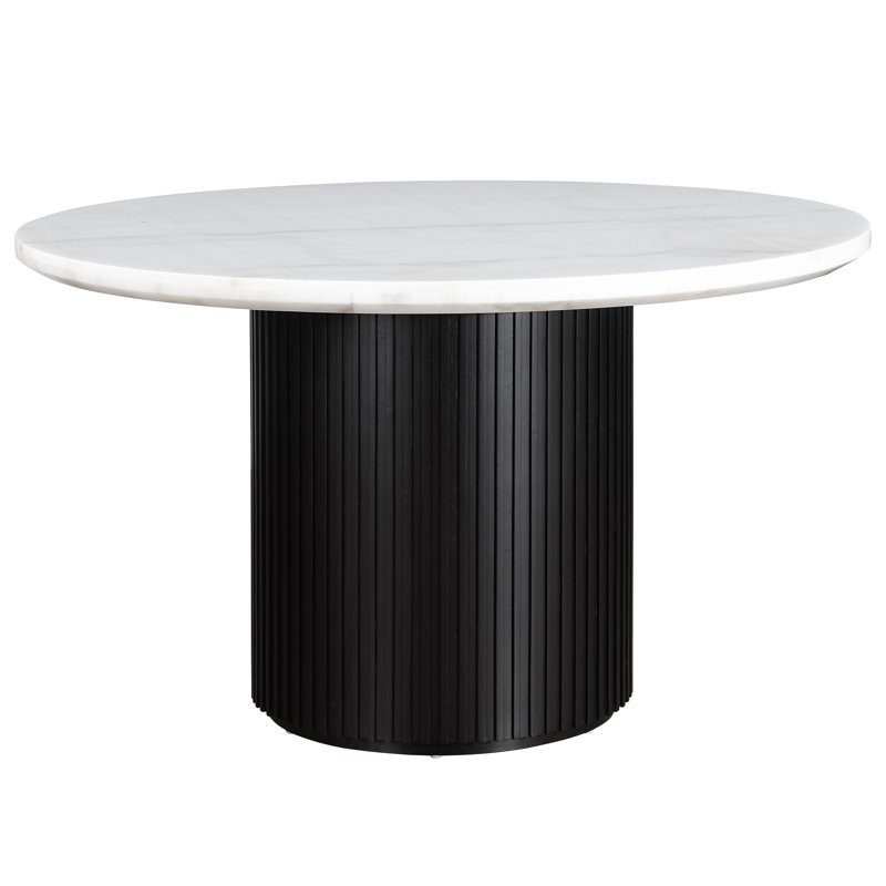 Table de salle à manger ronde 52 "Barry, Black, White