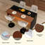 Ensemble d'îlot de cuisine 63 po avec 4 tabourets de bar gris - surface d'aspect marbre noir, éclairage DEL et conception de barbecue pour la salle à manger, espaces à aire ouverte, salon (4 tabourets de bar gris)-300675953