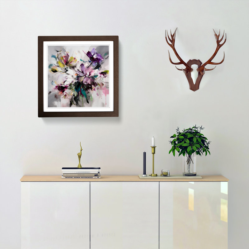 Single Picture Frame Print on Wood, Walnut
