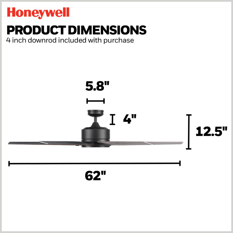 62'' Talbert 6 - Blade Standard Ceiling Fan with Remote and Light Kit Included