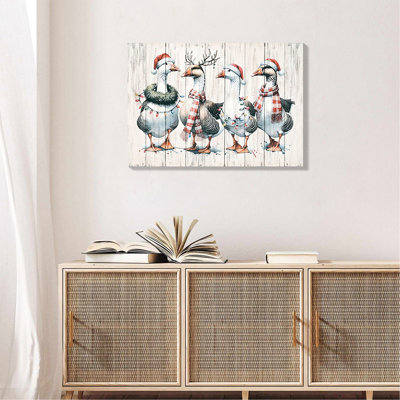 Canard colvert rétro, art mural 20 x 28 pouces, peint à la main avec des sables et de l'or, polyvalent pour la décoration de cuisine, impression aquarelle de canards, encadré prêt à accrocher, ajoute du charme