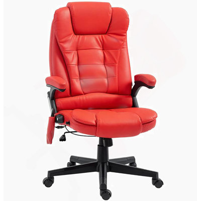 Heated Reclining Computer Chair With 6 Vibration Points,Massage Office Chair,Armrest And Remote