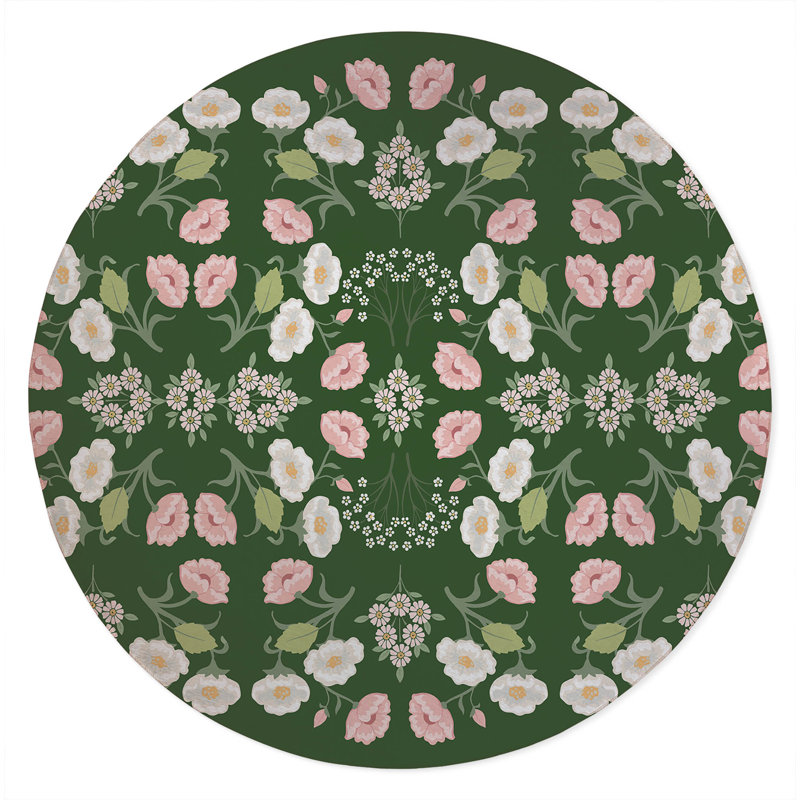 May Flowers Outdoor Rug, Round 5'