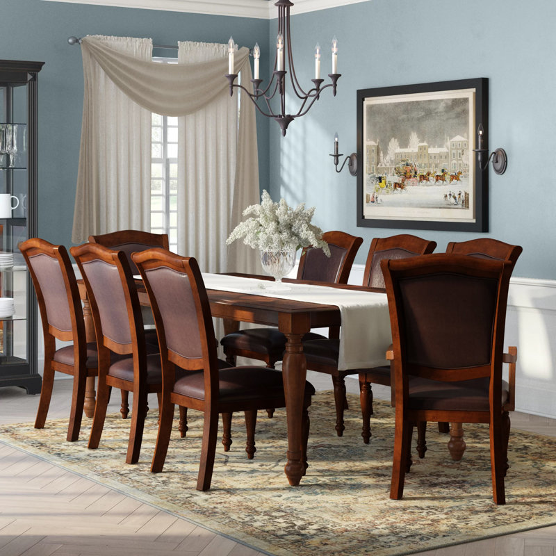 Feynman 9-Piece Extendable Dining Table Set, 9 Pieces: Table, 8 Chairs