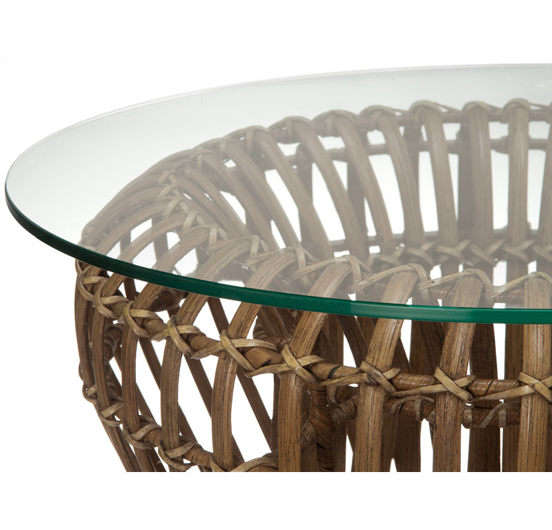 KOUBOO Glass Top End Table
