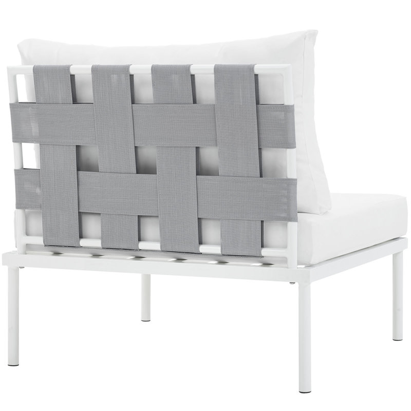 Chaise de terrasse en aluminium sans accoudoirs Harmony par Modway, Blanc